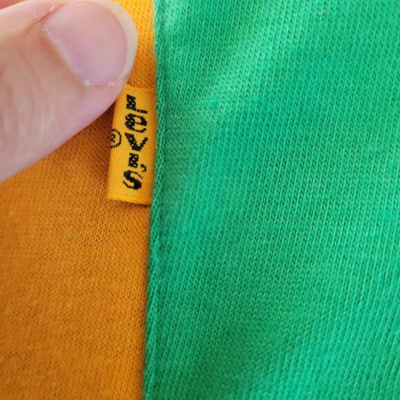 Vintage Levis 1984 Olympic Games Staff Polo Size Medium Green Yellow EUC - Picture 8 of 10
